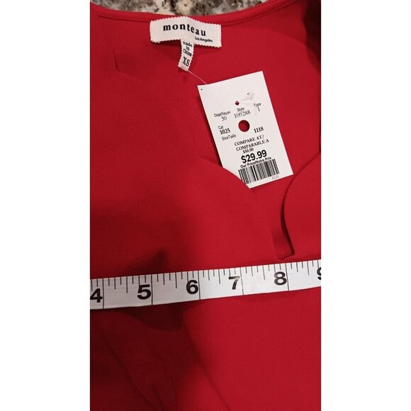 Tags Still On Extra Small Red Womens Dress Monteau Los Angeles XS - Picture 9 of 9